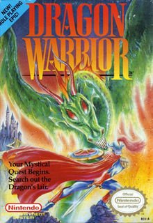 Box art of the original North American NES release, titled Dragon Warrior