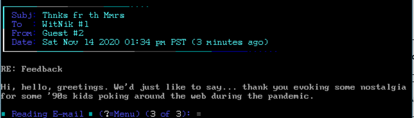 Anonymous User Feedback… It warms my heart…